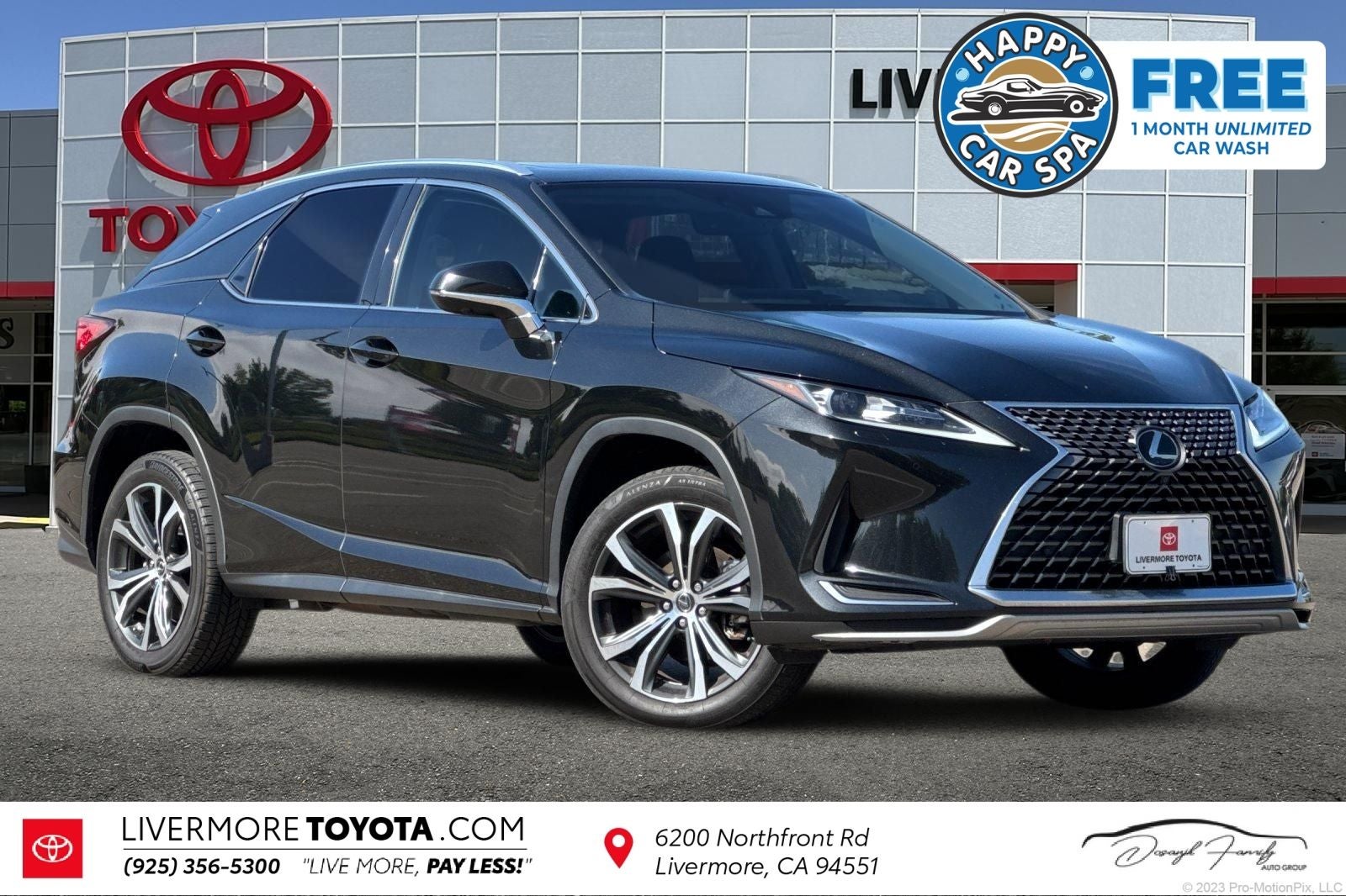 2022 Lexus RX 350 in Caviar — front three-quarter view