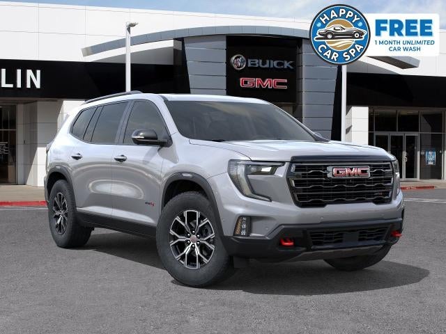 2026 GMC Acadia AT4 in Sterling Metallic — front three-quarter view