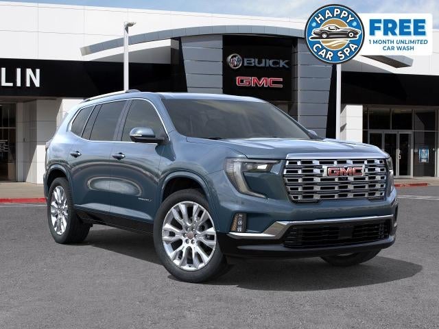 2026 GMC Acadia Denali in Downpour Metallic — front three-quarter view