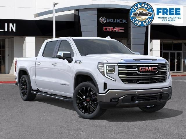2026 GMC Sierra 1500 SLT in Summit White — front three-quarter view