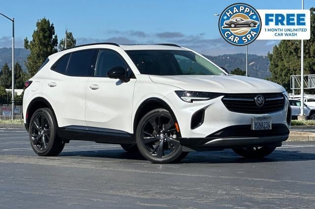 2023 Buick Envision Essence in White Frost Tricoat — front three-quarter view